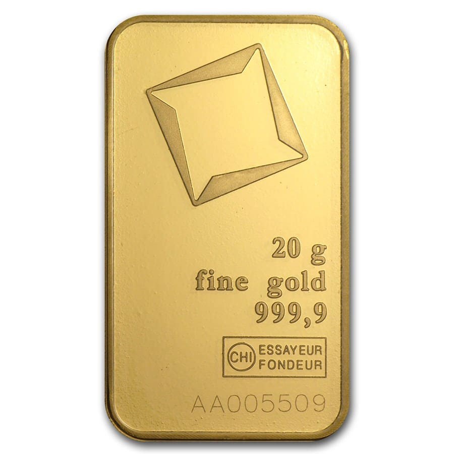 20 GRAM VALCAMBI SUISSE .9999 FINE GOLD BAR IN ASSAY – LIQUID BULLION