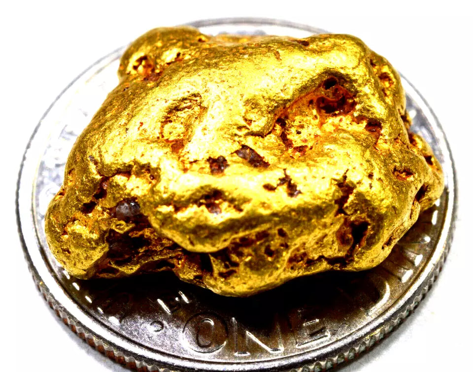 7.573 GRAMS AUSTRALIAN NATURAL PURE GOLD NUGGET GENUINE HIGH PURITY (#AU301)