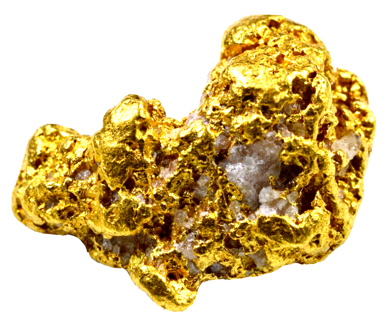 8.879 GRAMS AUSTRALIAN NATURAL PURE GOLD NUGGET GENUINE WITH QUARTZ 94-98% PURE (#AU202)