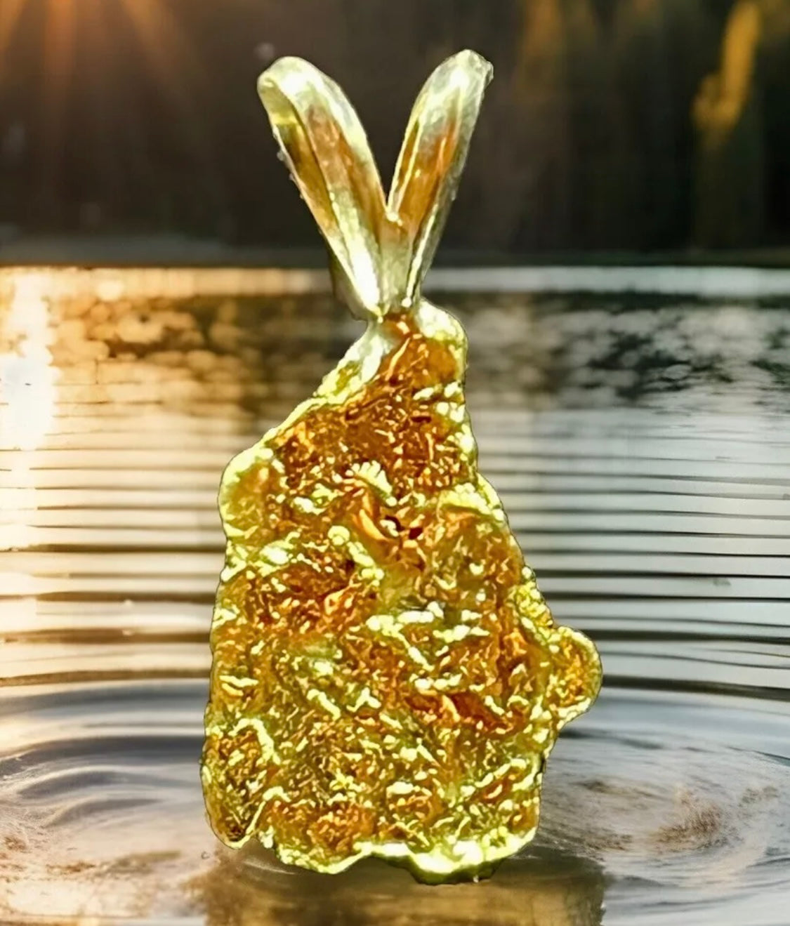 2.756 GRAMS ALASKAN YUKON BC NATURAL PURE GOLD NUGGET PENDANT GENUINE #P402