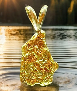 2.756 GRAMS ALASKAN YUKON BC NATURAL PURE GOLD NUGGET PENDANT GENUINE #P402