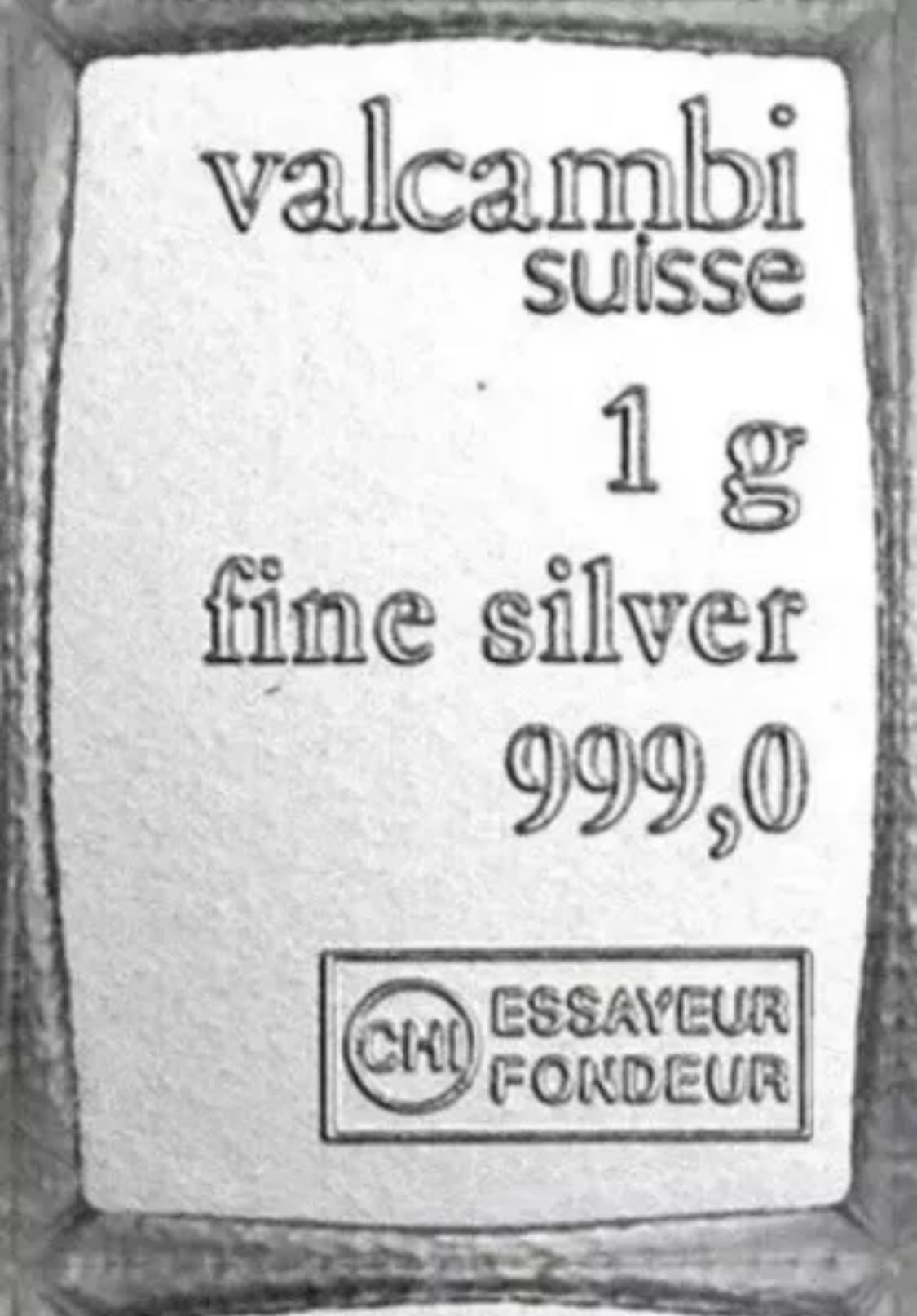 1 GRAM .999 FINE SILVER VALCAMBI COMBIBAR FROM BU SHEET OF 100