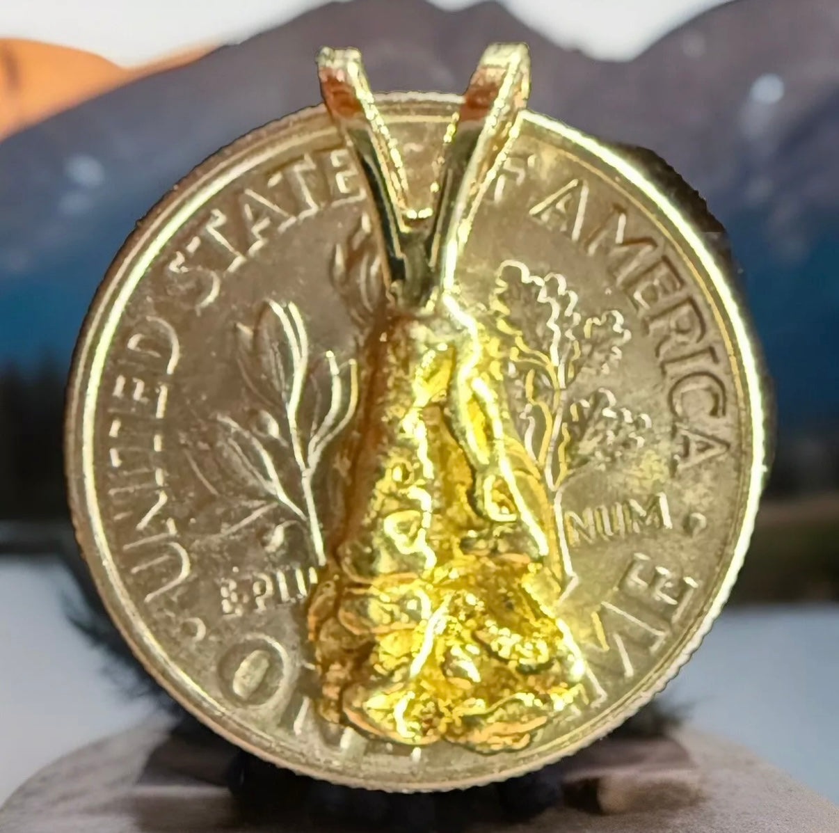 1.395 GRAMS ALASKAN YUKON BC NATURAL PURE GOLD NUGGET PENDANT GENUINE #P206