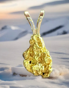 1.012 GRAMS ALASKAN YUKON BC NATURAL PURE GOLD NUGGET PENDANT GENUINE #P207