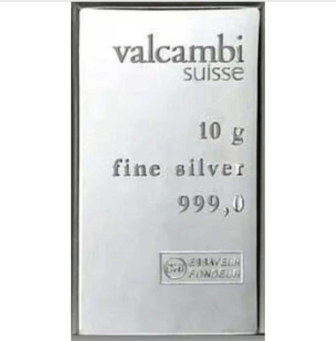 10 GRAM .999 FINE SILVER VALCAMBI COMBIBAR FROM BU SHEET OF 10