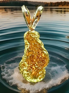 2.999 GRAMS ALASKAN YUKON BC NATURAL PURE GOLD NUGGET PENDANT GENUINE #P403