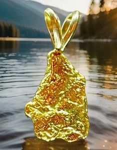 2.756 GRAMS ALASKAN YUKON BC NATURAL PURE GOLD NUGGET PENDANT GENUINE #P402