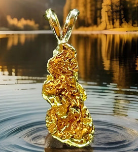 3.525 GRAMS ALASKAN YUKON BC NATURAL PURE GOLD NUGGET PENDANT GENUINE #P404