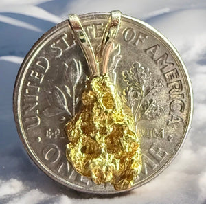 1.012 GRAMS ALASKAN YUKON BC NATURAL PURE GOLD NUGGET PENDANT GENUINE #P207