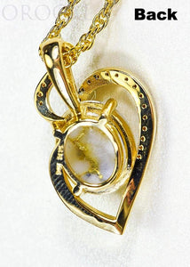 Gold Quartz Pendant "Orocal" PN1129DQ Genuine Hand Crafted Jewelry - 14K Gold Yellow Gold Casting