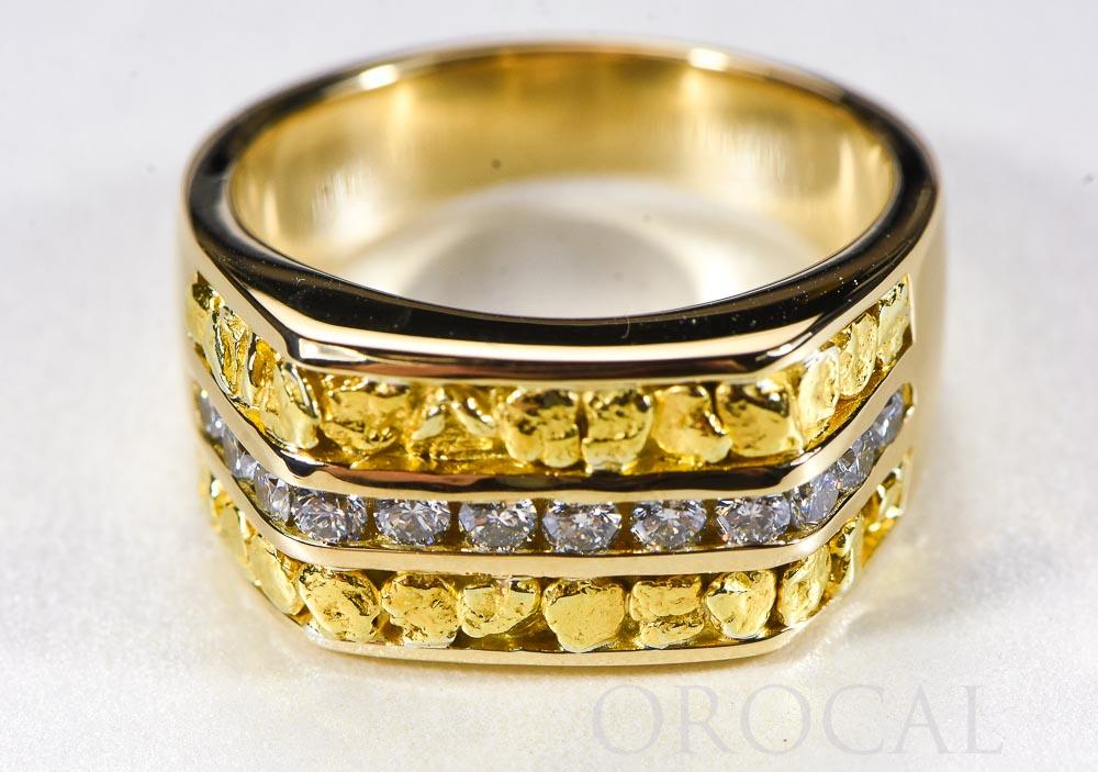 Gold Nugget Men's Ring "Orocal" RM1105DN Genuine Hand Crafted Jewelry - 14K Casting