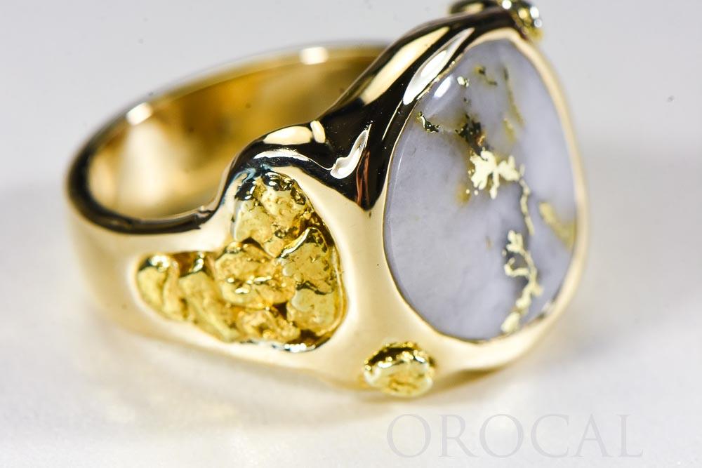 Gold Quartz Ring "Orocal" RM832Q Genuine Hand Crafted Jewelry - 14K Gold Casting