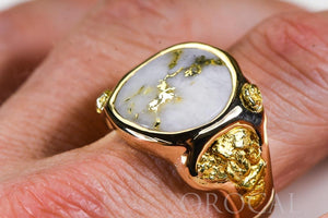 Gold Quartz Ring "Orocal" RM832Q Genuine Hand Crafted Jewelry - 14K Gold Casting