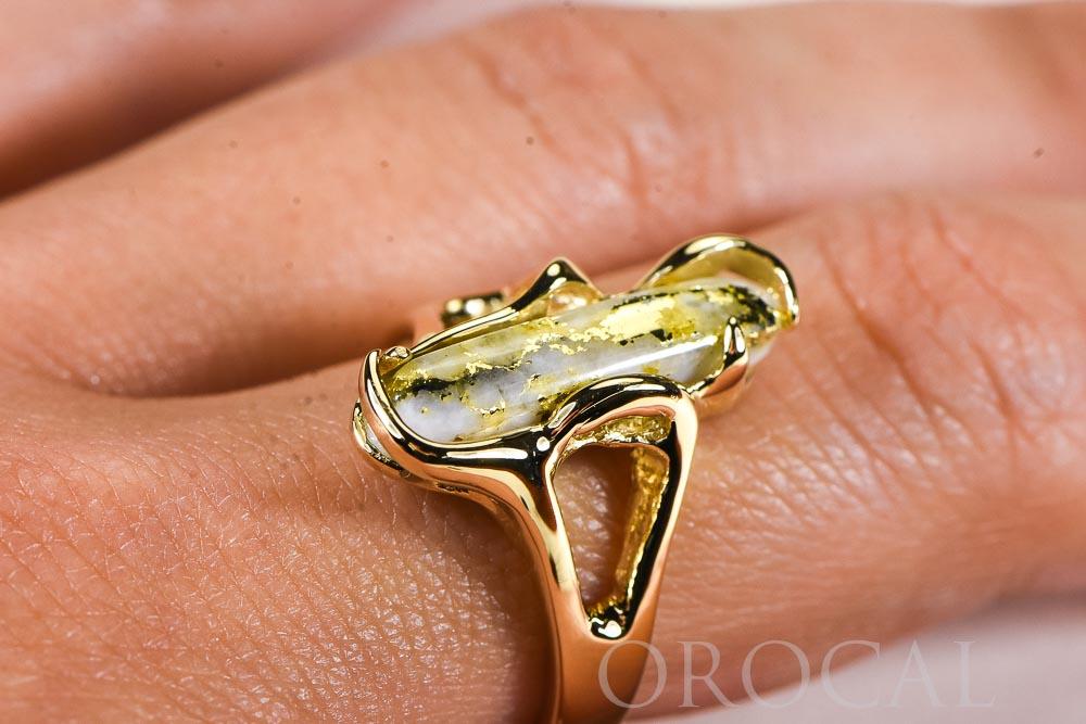 Gold Quartz Ladies Ring "Orocal" RL999Q Genuine Hand Crafted Jewelry - 14K Gold Casting