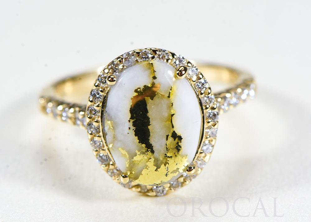 Gold Quartz Ladies Ring "Orocal" RL1109DQ Genuine Hand Crafted Jewelry - 14K Gold Casting