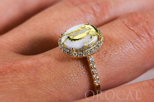 Gold Quartz Ladies Ring "Orocal" RL1109DQ Genuine Hand Crafted Jewelry - 14K Gold Casting