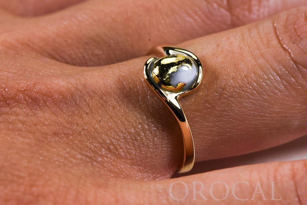 Gold Quartz Ladies Ring "Orocal" RL649Q Genuine Hand Crafted Jewelry - 14K Gold Casting