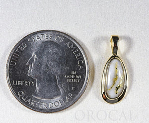 Gold Quartz Pendant "Orocal" PN762Q Genuine Hand Crafted Jewelry - 14K Gold Yellow Gold Casting