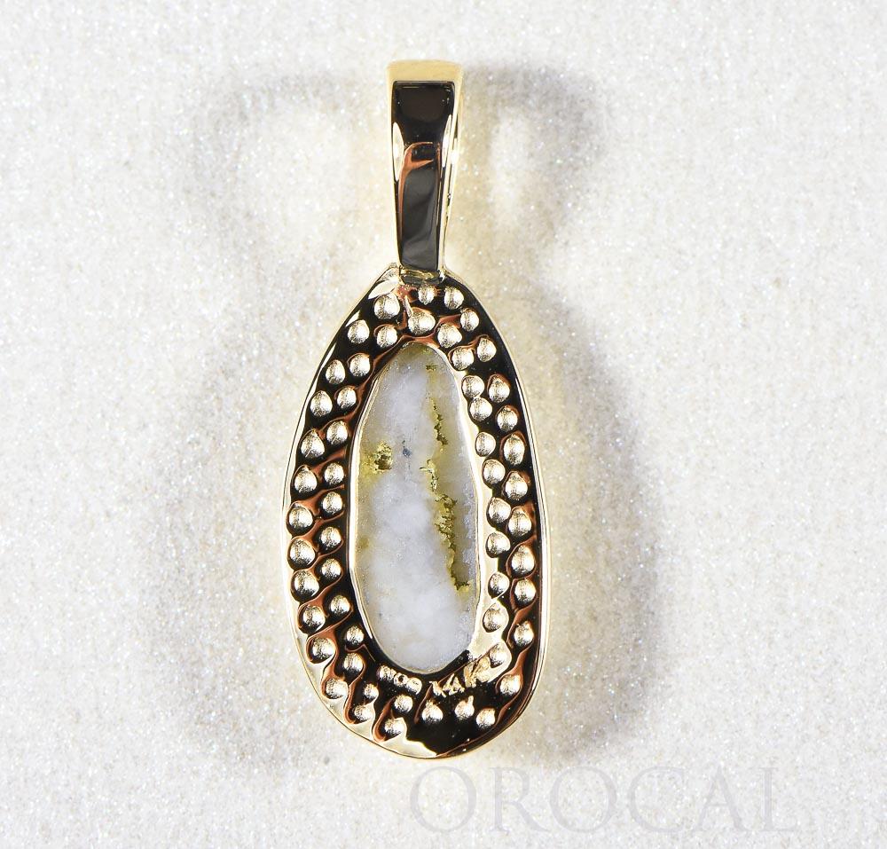 Gold Quartz Pendant "Orocal" PN762Q Genuine Hand Crafted Jewelry - 14K Gold Yellow Gold Casting