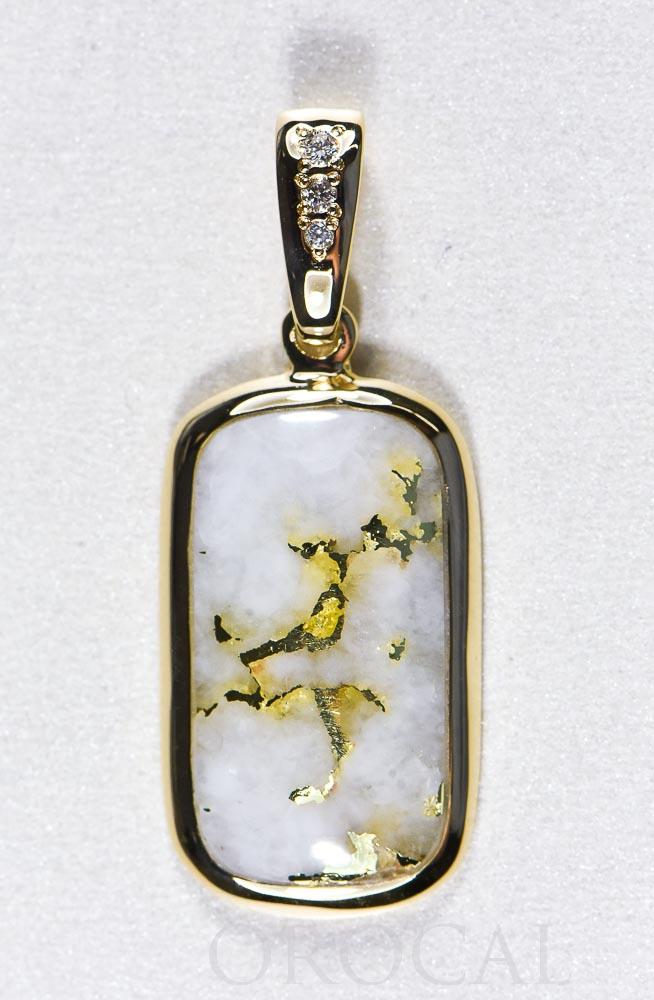 Gold Quartz Pendant "Orocal" PN851DQ Genuine Hand Crafted Jewelry - 14K Gold Yellow Gold Casting