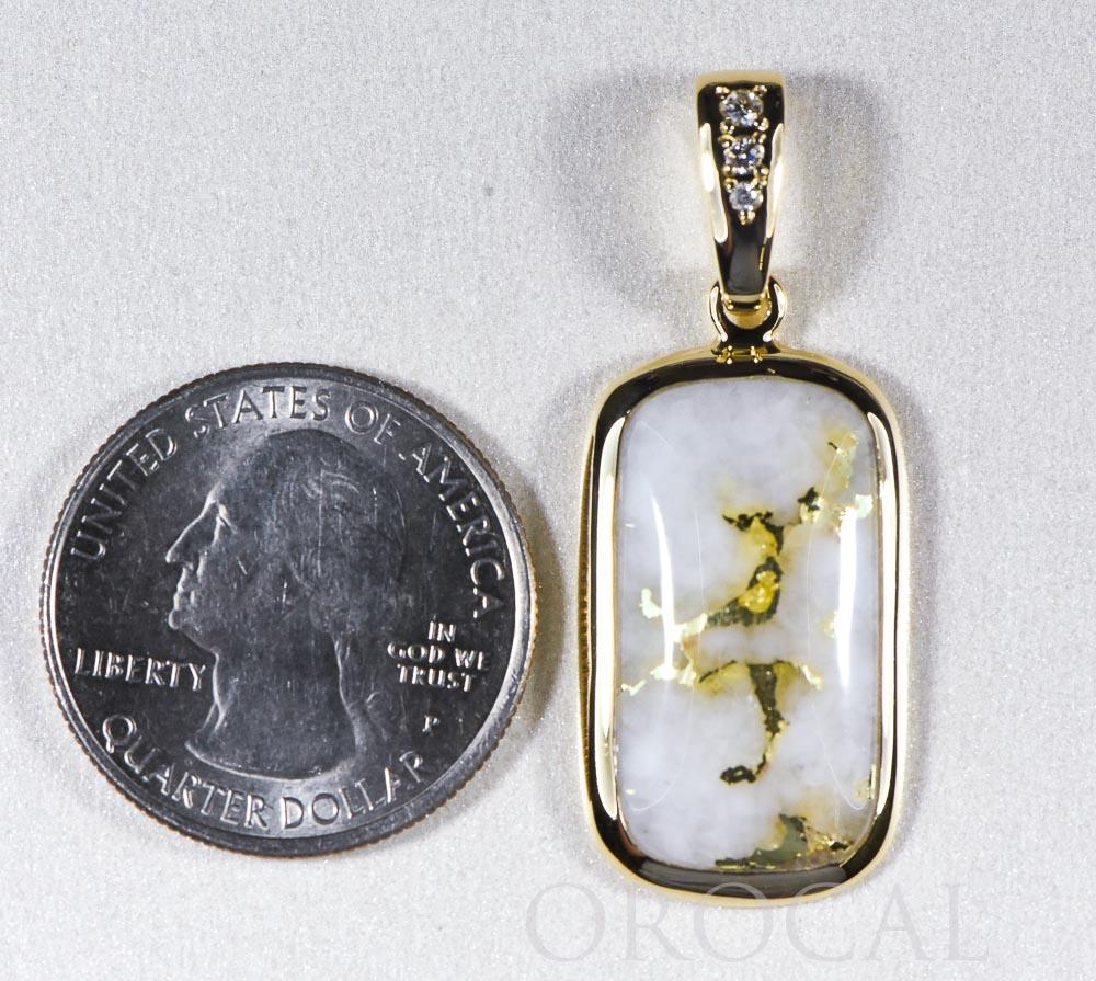 Gold Quartz Pendant "Orocal" PN851DQ Genuine Hand Crafted Jewelry - 14K Gold Yellow Gold Casting