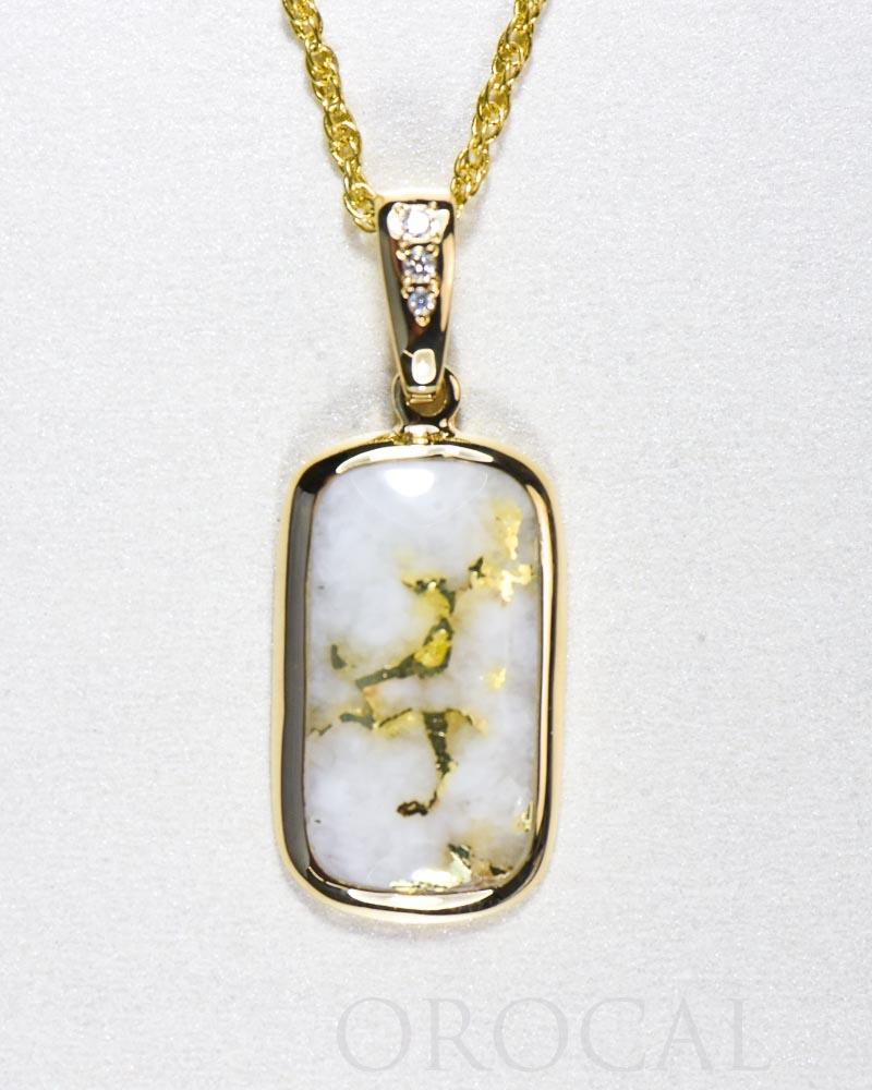 Gold Quartz Pendant "Orocal" PN851DQ Genuine Hand Crafted Jewelry - 14K Gold Yellow Gold Casting