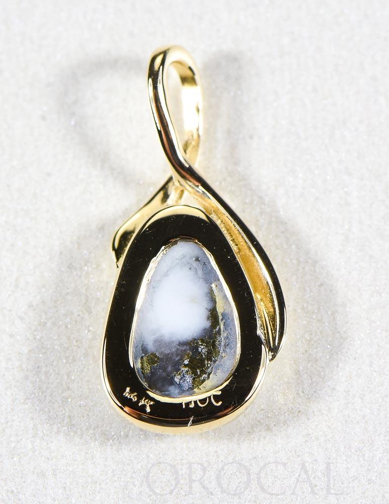 Gold Quartz Pendant  "Orocal" PN824QX Genuine Hand Crafted Jewelry - 14K Gold Yellow Gold Casting