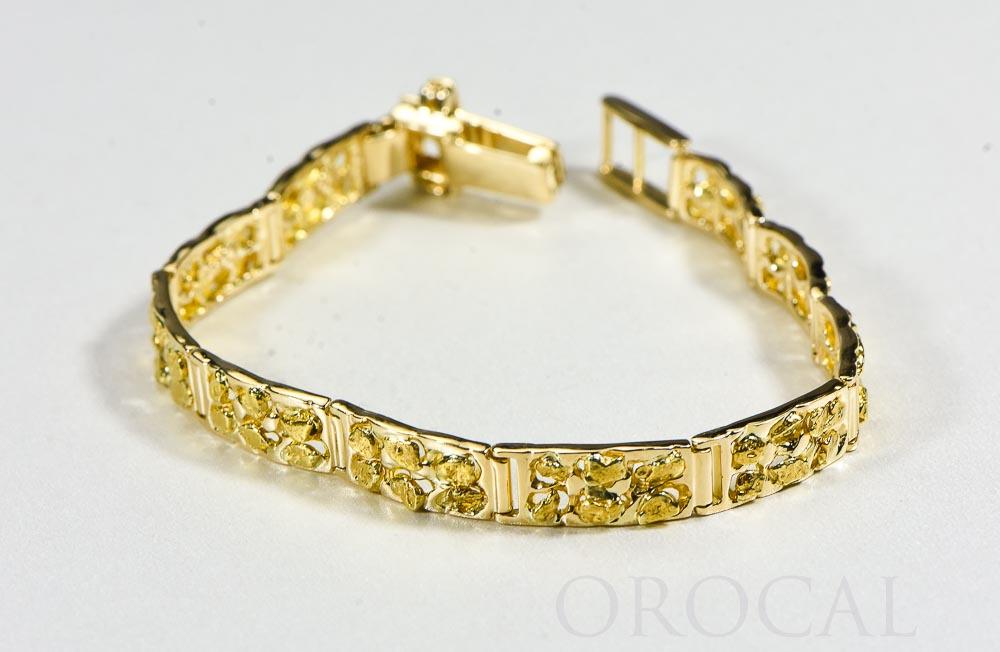 Gold Nugget Bracelet "Orocal" BFFB6L10 Genuine Hand Crafted Jewelry - 14K Gold Casting