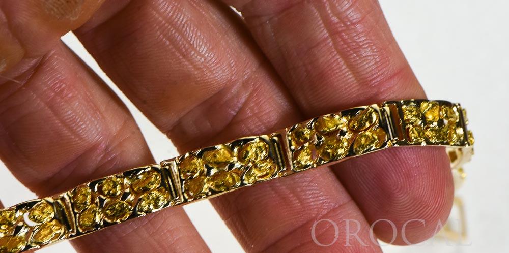 Gold Nugget Bracelet "Orocal" BFFB6L10 Genuine Hand Crafted Jewelry - 14K Gold Casting