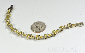 Gold Nugget Bracelet "Orocal" BJ1000N Genuine Hand Crafted Jewelry - 14K Gold Casting