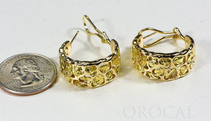 Gold Nugget Earrings "Orocal" EH184 Genuine Hand Crafted Jewelry - 14K Gold Casting