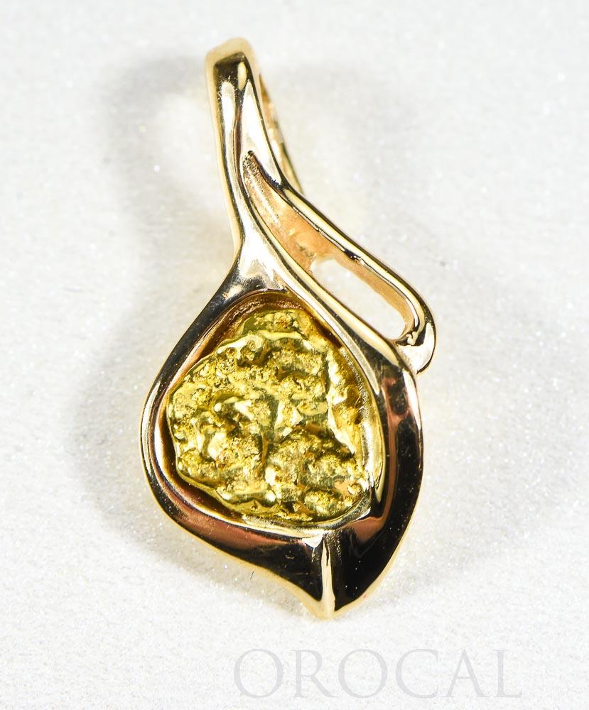 Gold Nugget Pendant "Orocal" PN390 Genuine Hand Crafted Jewelry - 14K Gold Casting