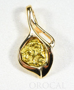 Gold Nugget Pendant "Orocal" PN390 Genuine Hand Crafted Jewelry - 14K Gold Casting