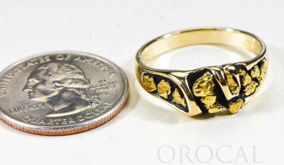 Gold Nugget Men's Ring "Orocal" RM487 Genuine Hand Crafted Jewelry - 14K Casting