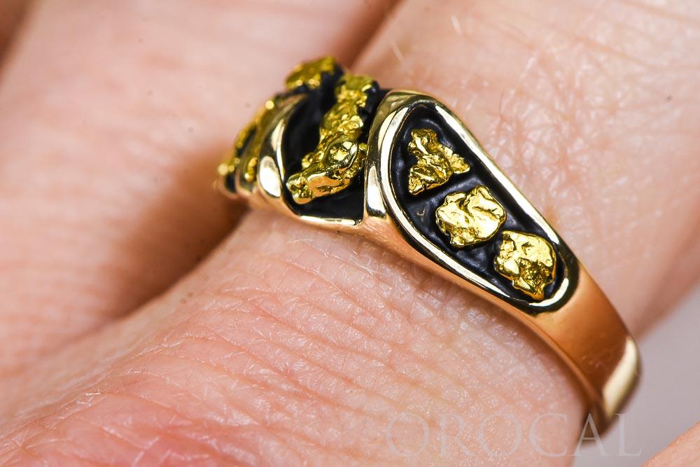 Gold Nugget Men's Ring "Orocal" RM487 Genuine Hand Crafted Jewelry - 14K Casting