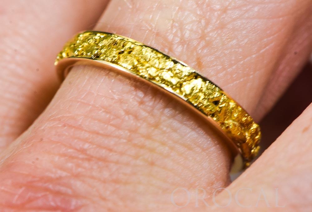 Gold Nugget Men's Ring "Orocal" RM4MM Genuine Hand Crafted Jewelry - 14K Casting