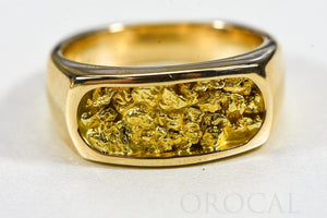 Gold Nugget Men's Ring "Orocal" RM816N Genuine Hand Crafted Jewelry - 14K Casting