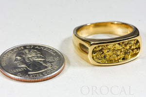 Gold Nugget Men's Ring "Orocal" RM816N Genuine Hand Crafted Jewelry - 14K Casting