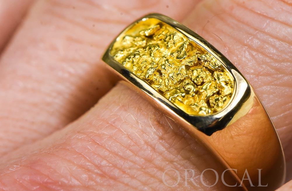 Gold Nugget Men's Ring "Orocal" RM816N Genuine Hand Crafted Jewelry - 14K Casting