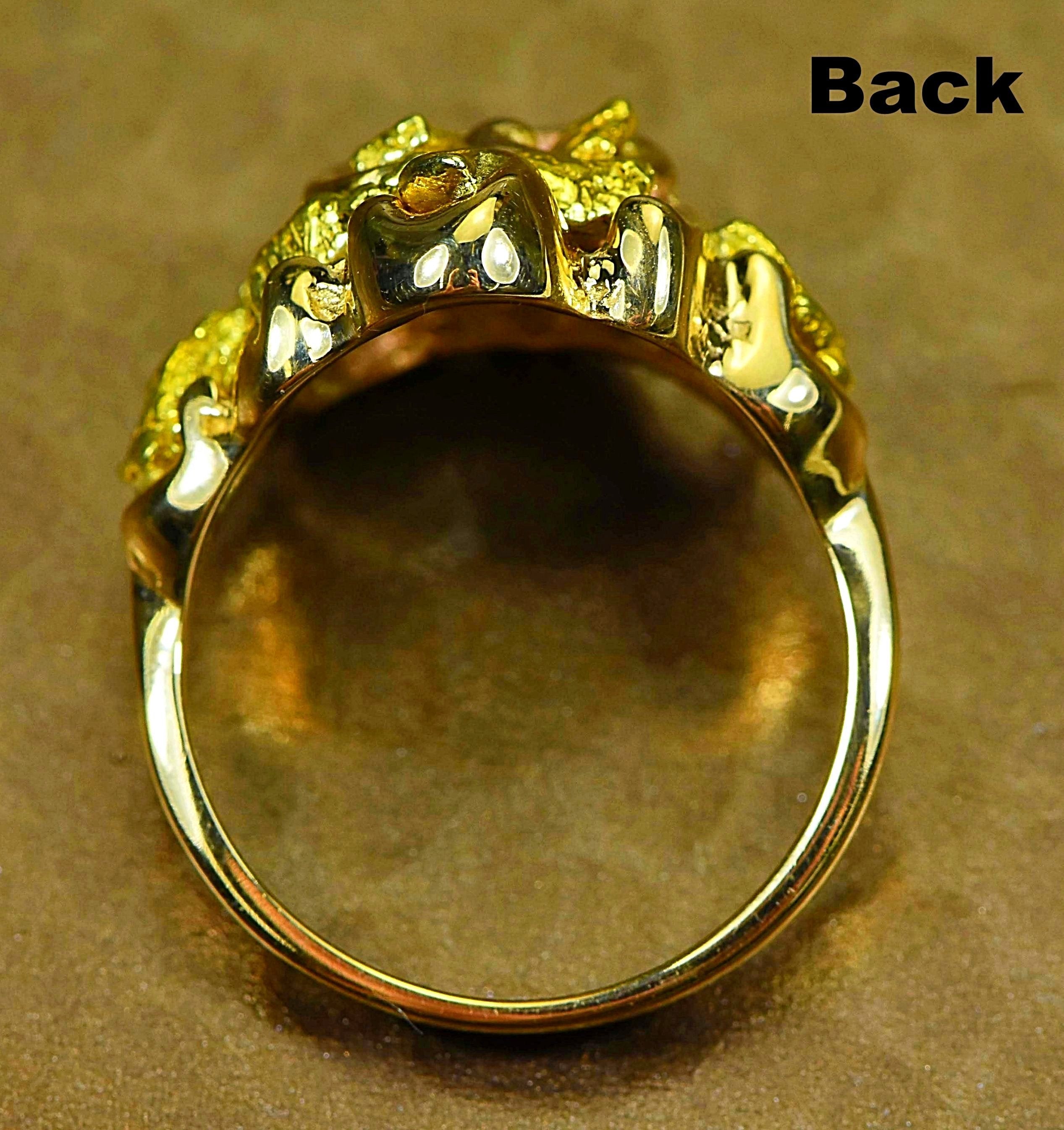 Gold Nugget Ladies Ring "Orocal" RL462 Genuine Hand Crafted Jewelry - 14K Casting