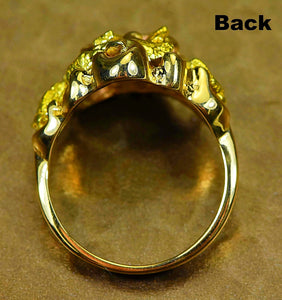 Gold Nugget Ladies Ring "Orocal" RL462 Genuine Hand Crafted Jewelry - 14K Casting