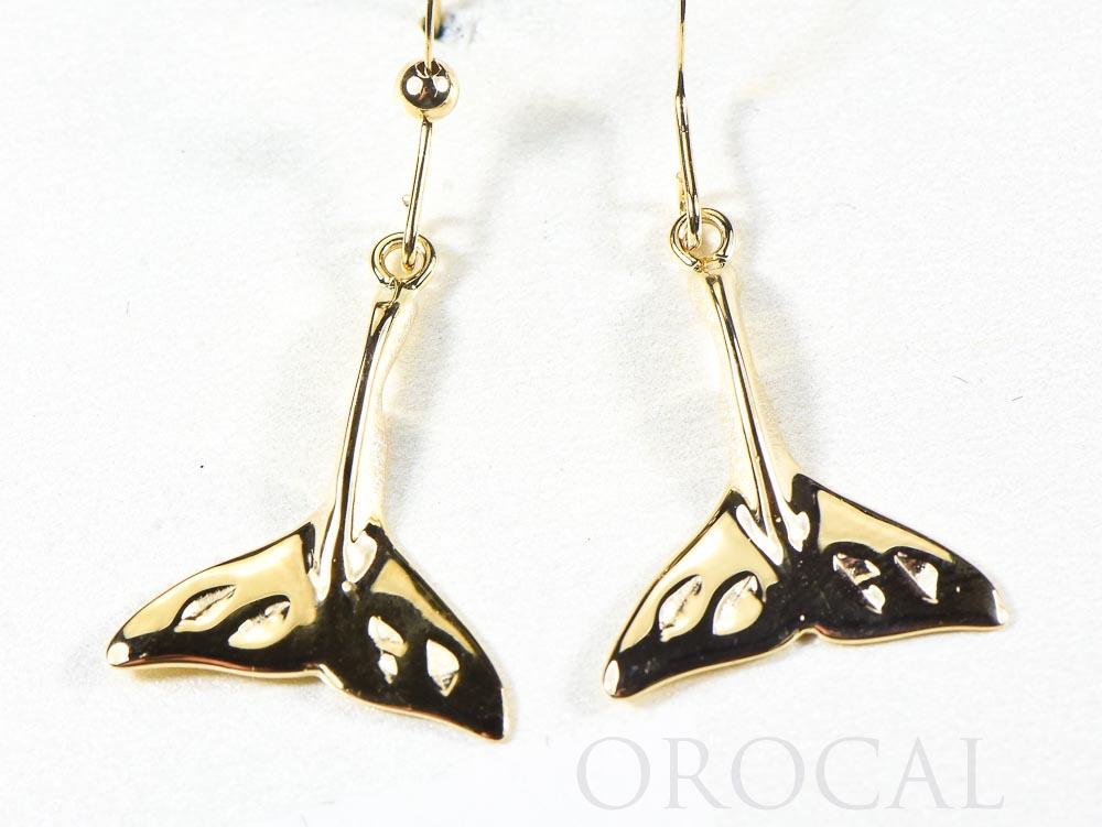 Gold Casted Whale Tail Earrings "Orocal" EWT101XN/WD Genuine Hand Crafted Jewelry - 14K Gold Casting