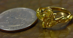 Gold Nugget Ladies Ring "Orocal" RL180 Genuine Hand Crafted Jewelry - 14K Casting