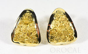 Gold Nugget Earrings "Orocal" EH25 Genuine Hand Crafted Jewelry - 14K Gold Casting