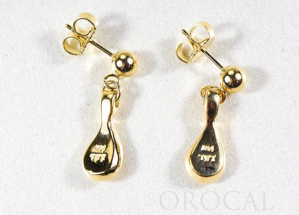 Gold Nugget Earrings "Orocal" EAJ054N/PD Genuine Hand Crafted Jewelry - 14K Gold Casting