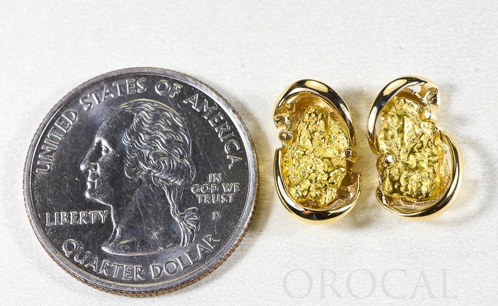 Gold Nugget Earrings "Orocal" EN784SN Genuine Hand Crafted Jewelry - 14K Gold Casting