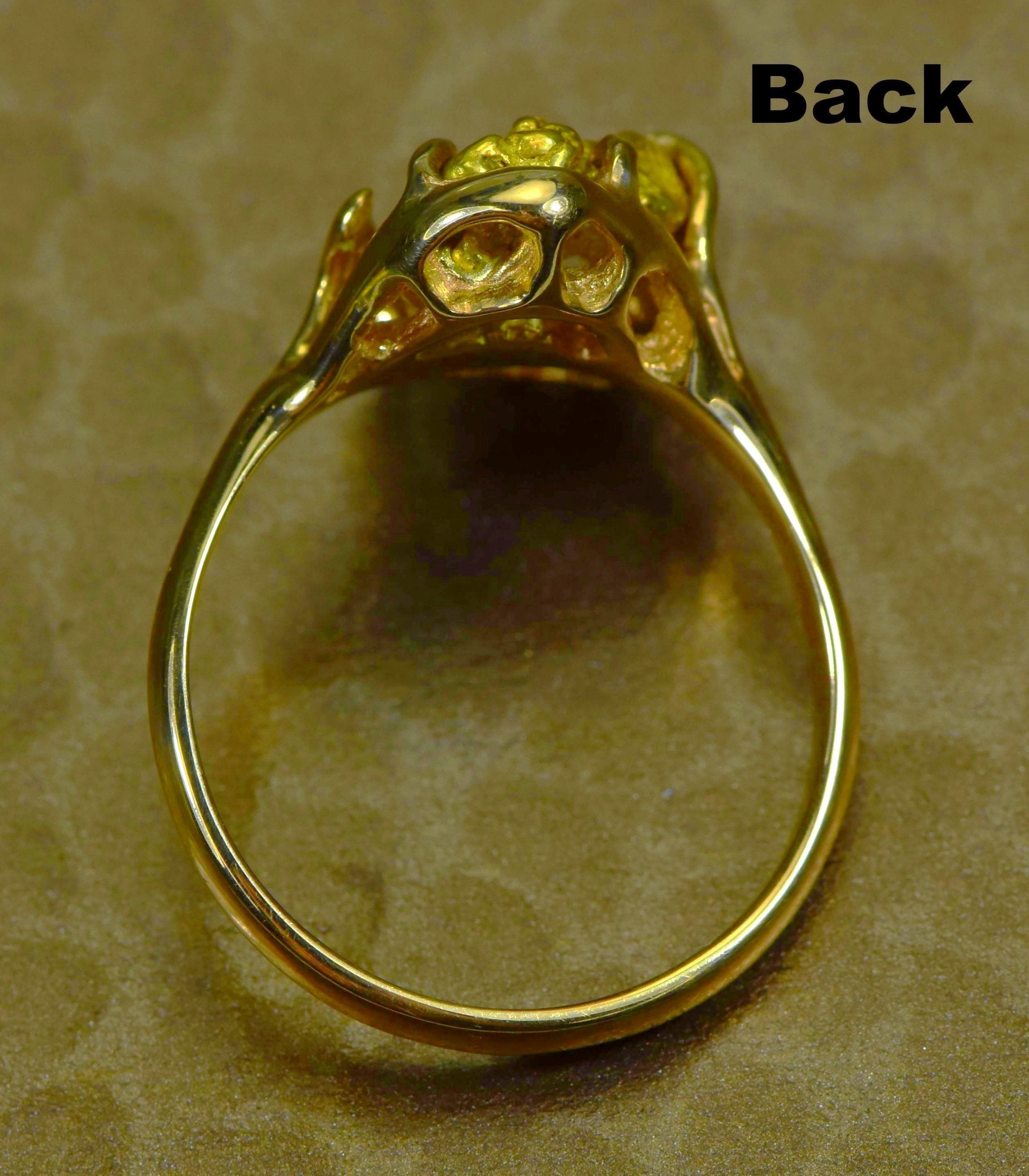 Gold Nugget Ladies Ring "Orocal" RL233 Genuine Hand Crafted Jewelry - 14K