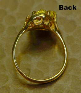 Gold Nugget Ladies Ring "Orocal" RL233 Genuine Hand Crafted Jewelry - 14K