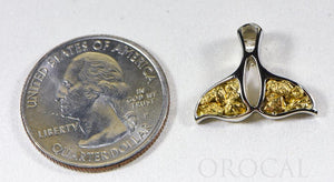 Gold Nugget Pendant Whales Tail "Orocal" PWT24WX Genuine Hand Crafted Jewelry - 14K Gold White Gold Casting