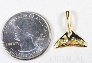 Gold Nugget Pendant Whales Tail "Orocal" PWT101X Genuine Hand Crafted Jewelry - 14K Gold Yellow Gold Casting